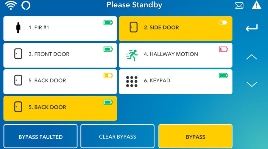 Fort Collins security system command screen.